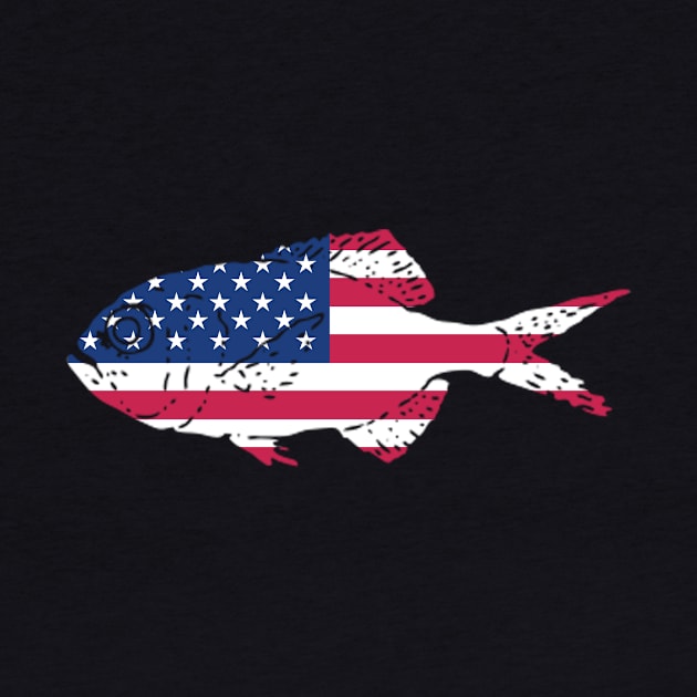 Patriotic Fish with the US Flag by RJCatch